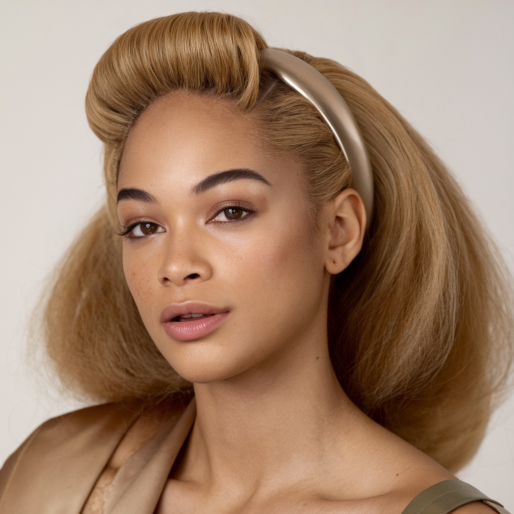 Blowout con Diadema Elegante para un Look Retro