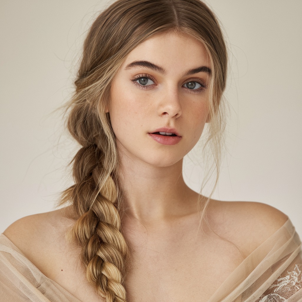 Trenza de Espiga Boho con Baby Lights