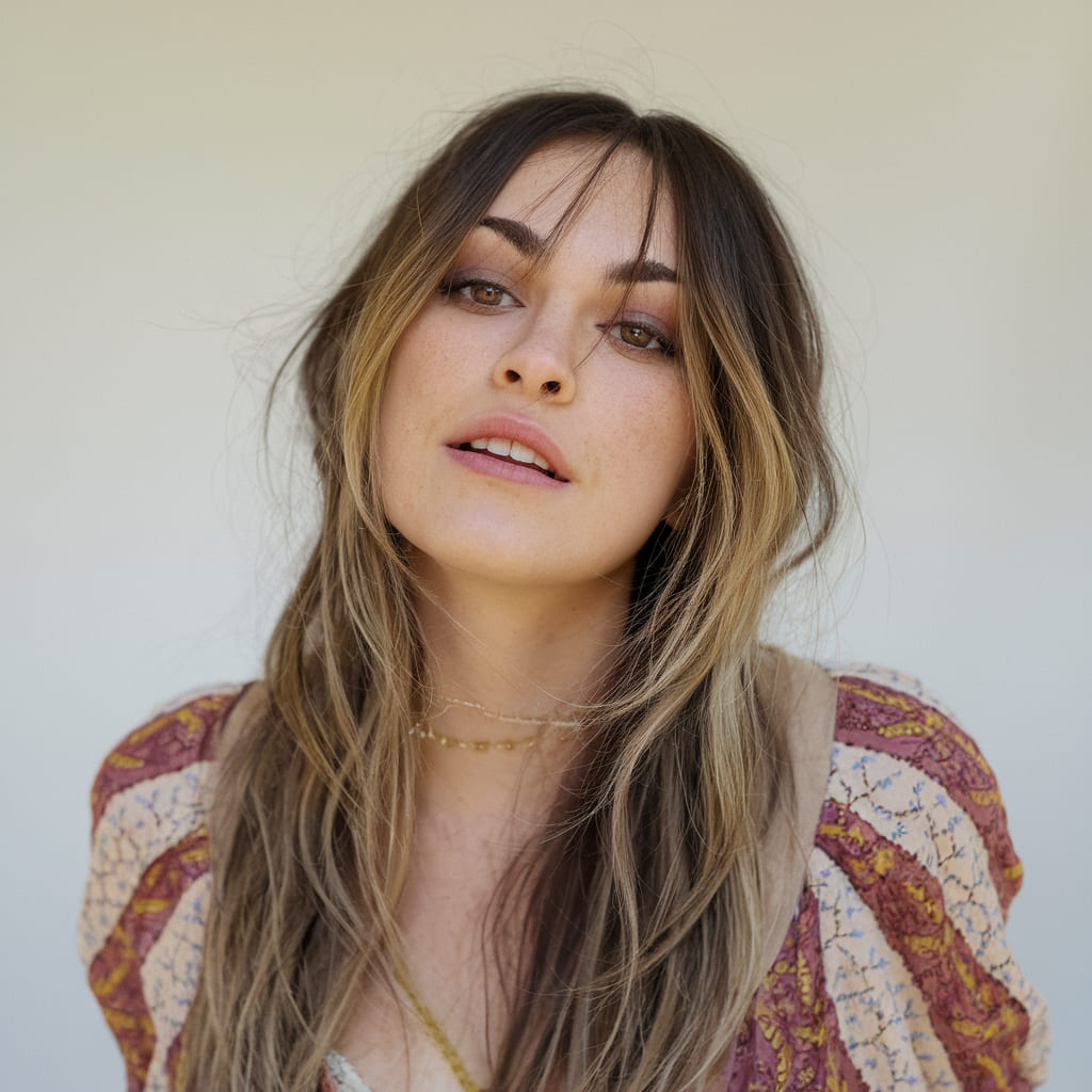 Capas que Enmarcan el Rostro con Cabello Largo