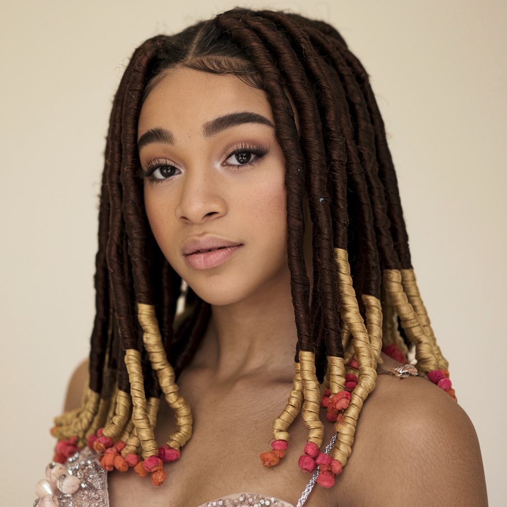 Faux Locs con Extremos con Cuentas