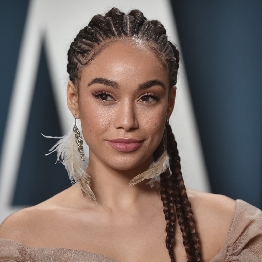 Trenzas Fulani con Trenzas Pegadas
