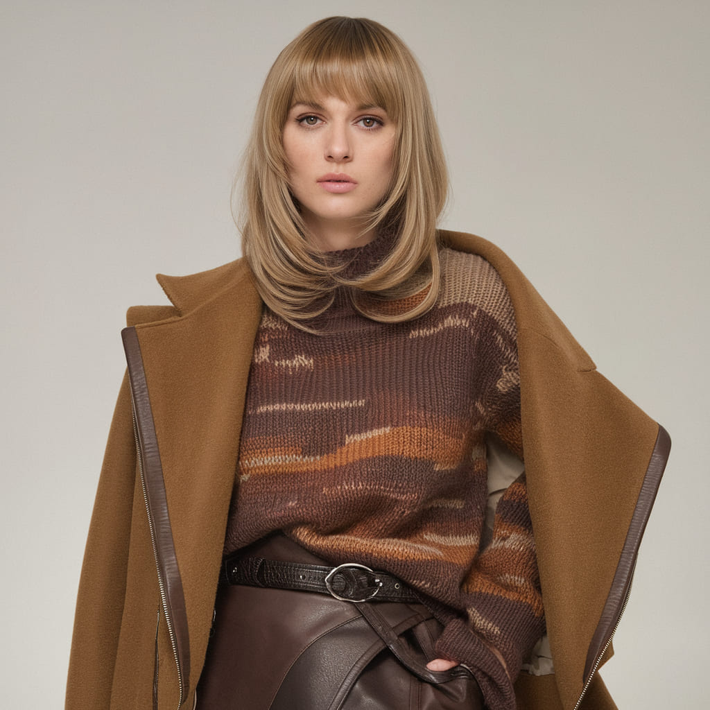 Shag Brillante con Flequillo Despuntado