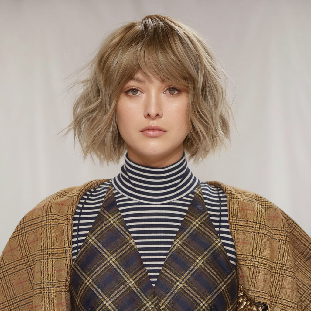 Shag Brillante con Flequillo Suavemente Gradual