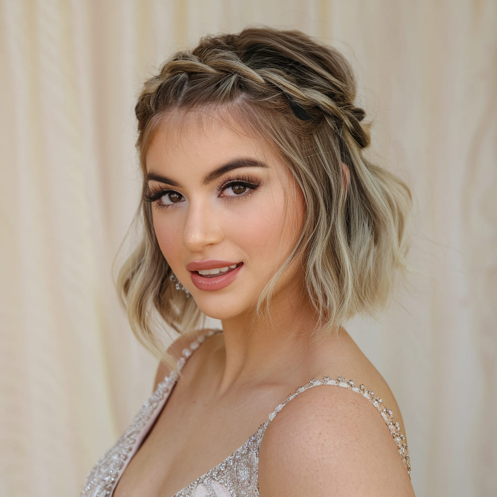 Estilo de Graduación Retorcido a Medias para Cabello Corto