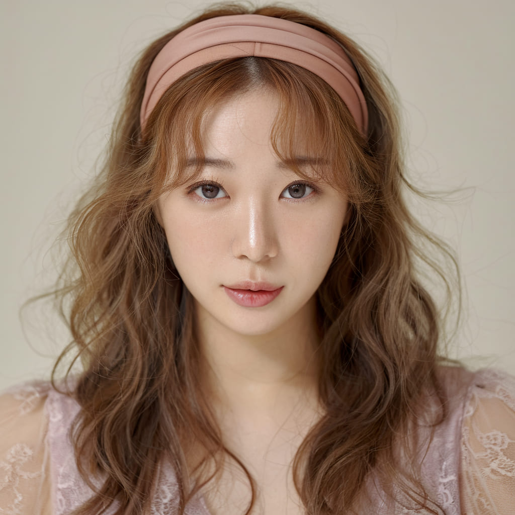 Combinación de diadema y cabello suelto