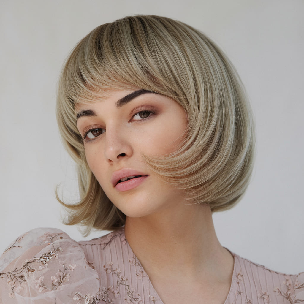 Corte Bob en Capas con Puntas Ahusadas