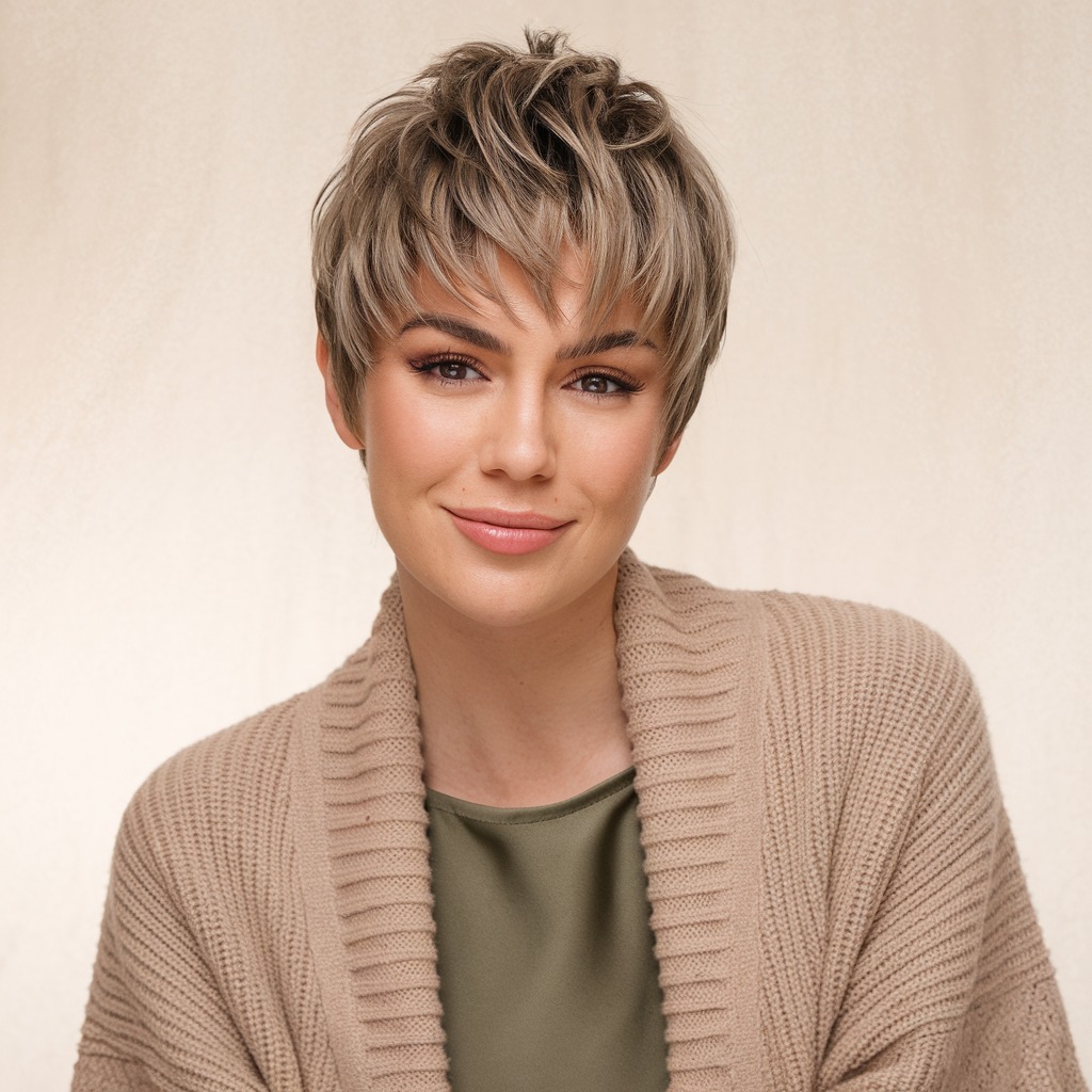Corte Pixie con Flequillo Texturizado