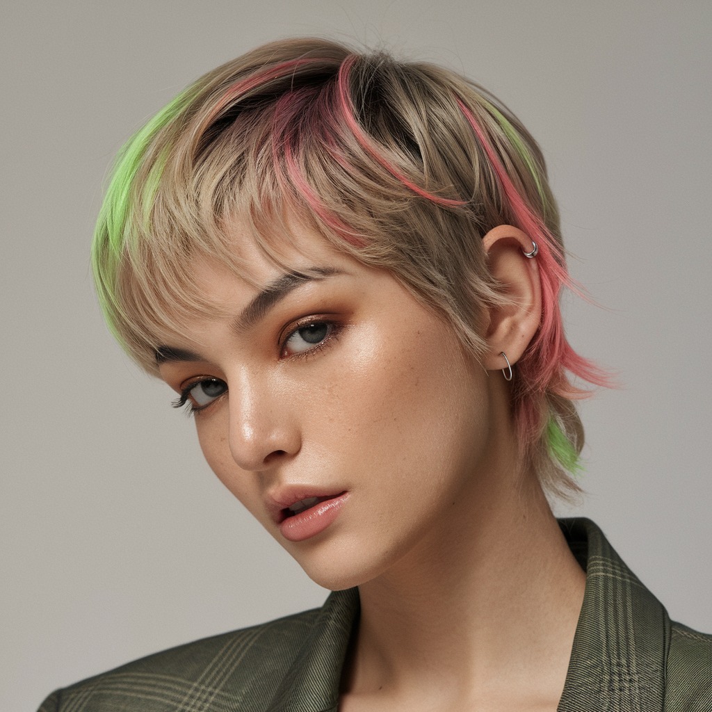 Pixie Wolf con Mechas Neón