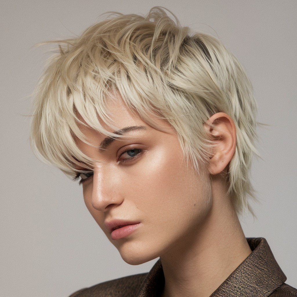 Rubia Platino con Lados Afeitados
