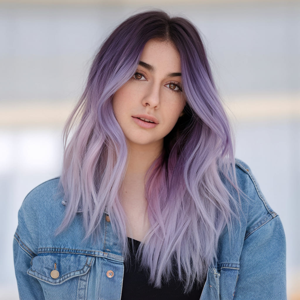 Ombre de Púrpura a Plata