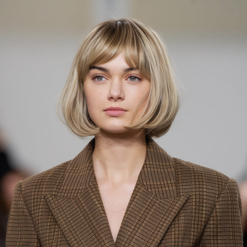 Shag Bob Corto con Flequillo Pulido