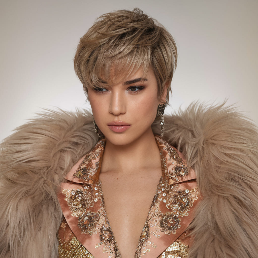 Pixie Texturizado con Raya Lateral y Volumen