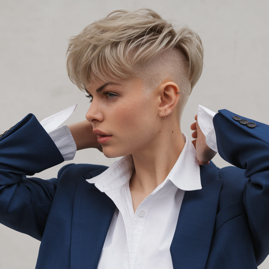 Pixie Voluminoso con Undercut Afeitado