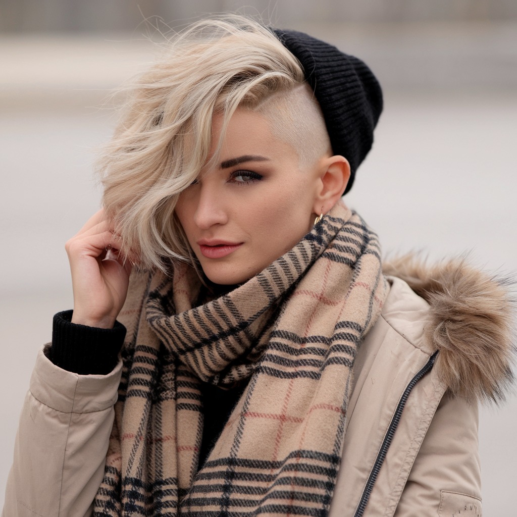 Undercut Rubio Blanco con Laterales Afeitados